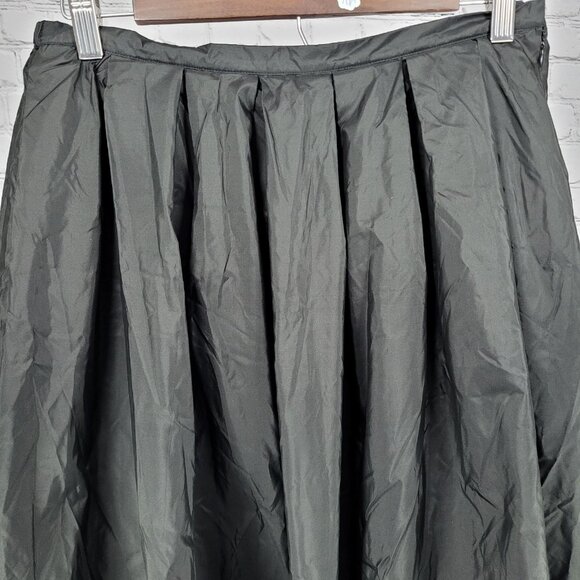 Valerie Stevens Black 100% Silk Pleated Elastic Waist Full Tulle Skirt Medium M - Picture 4 of 14
